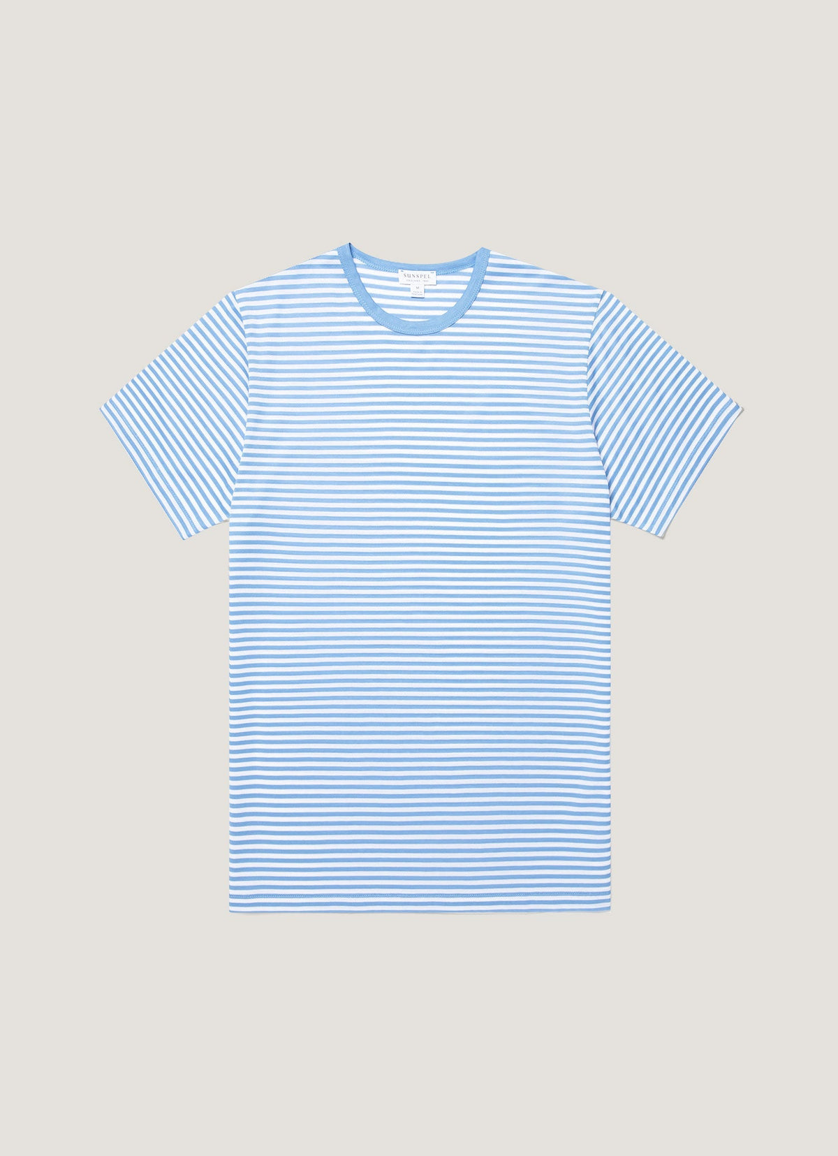 White/Azure Blue English Stripe,XS